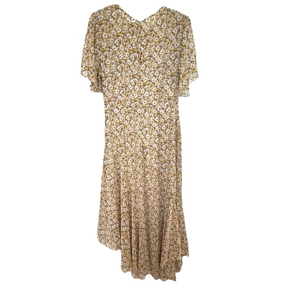 ASTR - Women’s 'Flutter Sleeve Maxi Dress' in Mustard Ditsy Floral- Yellow Large - Picture 9 of 13
